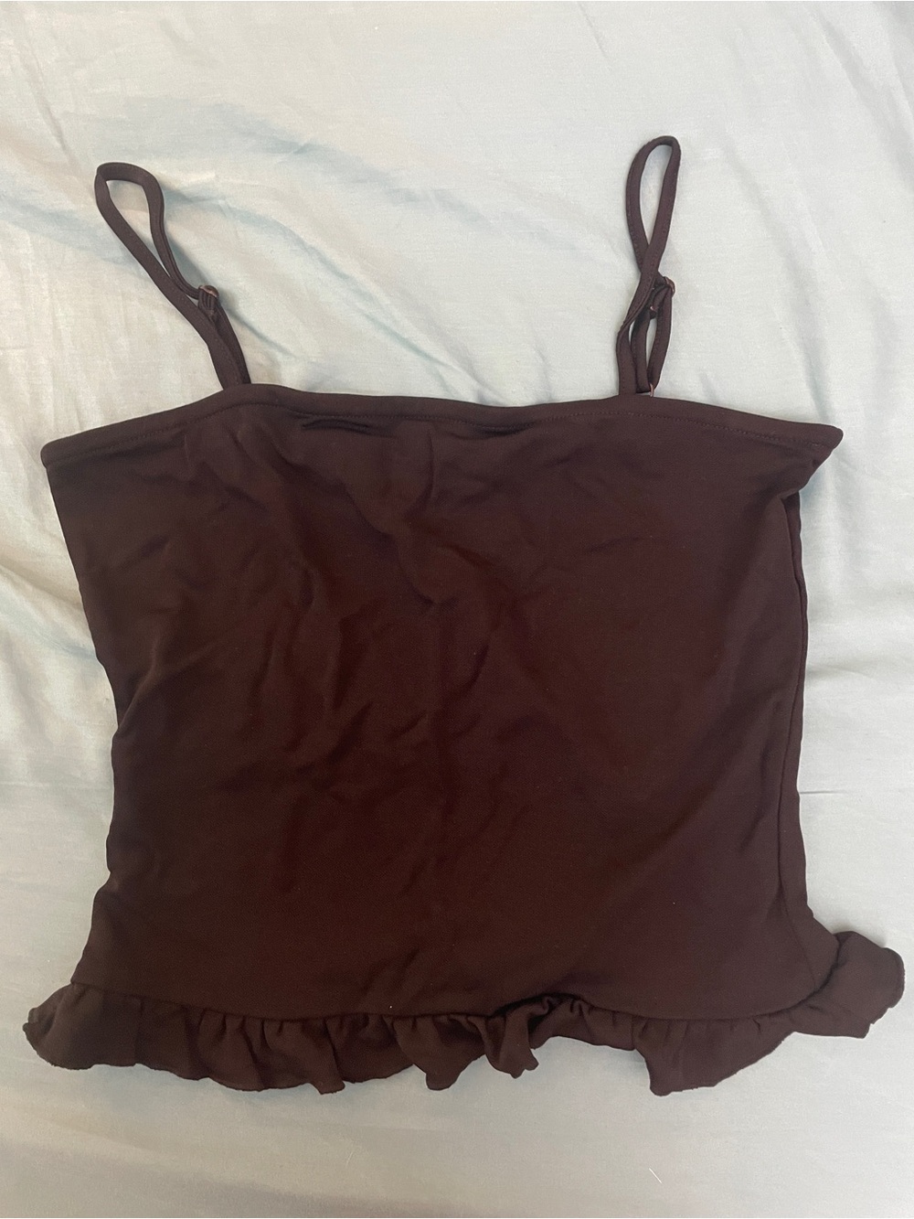 NWOT Express Black Spaghetti Strap Ruffle Hem Women Tank S Small